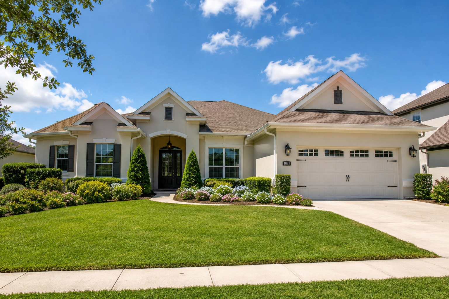 Example flyer hero showing the front exterior of the home